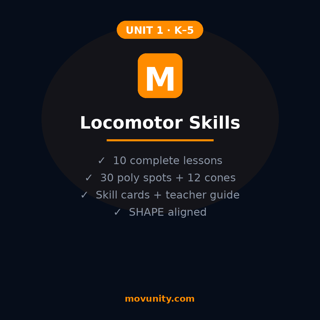 Movunity Locomotor Skills Kit — Unit 1 | K–5 PE Curriculum + Equipment