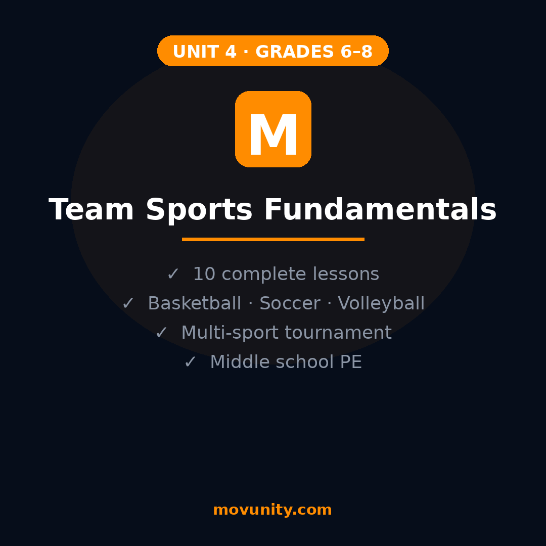 Movunity Digital Unit 4 — Team Sports Fundamentals | Grades 6–8 Middle School PE