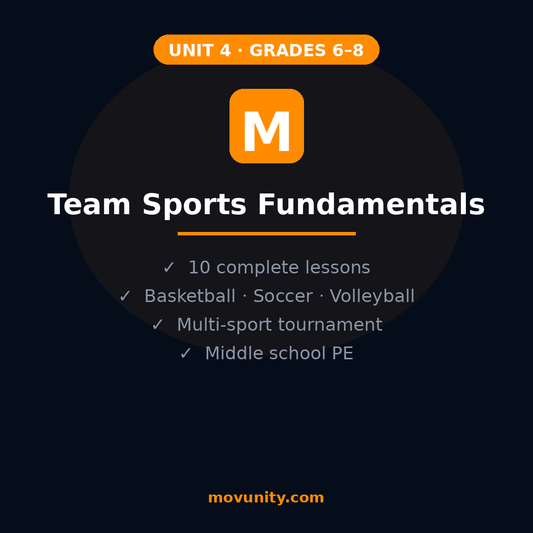 Movunity Digital Unit 4 — Team Sports Fundamentals | Grades 6–8 Middle School PE